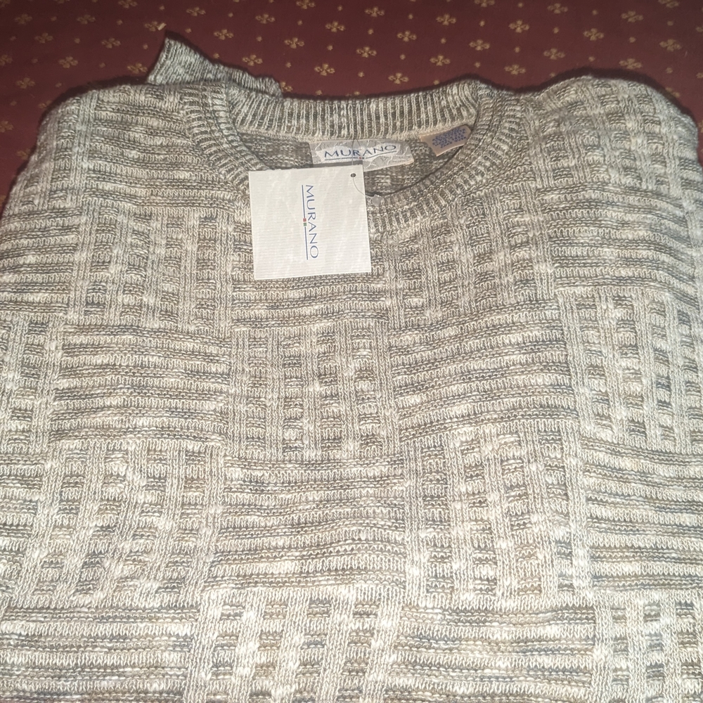 Vintage NWT Murano Men's Gray Sweater Size Large Made In USA